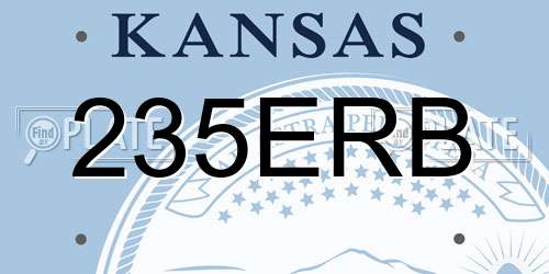 235ERB Kansas License Plate