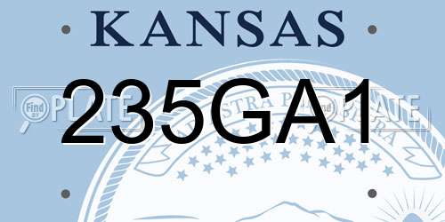 235GA1 Kansas License Plate