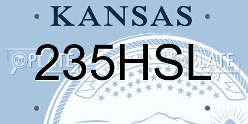 235HSL Kansas License Plate