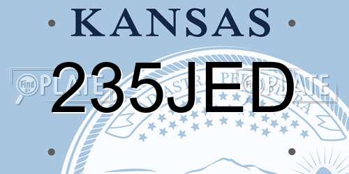 235JED Kansas License Plate