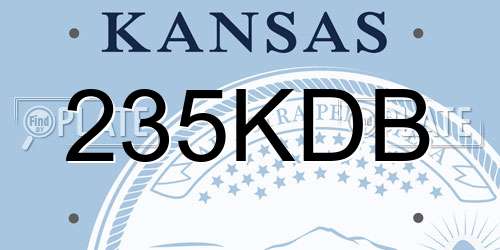 235KDB Kansas License Plate