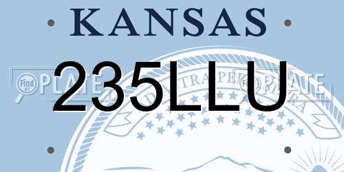 235LLU Kansas License Plate