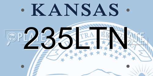 235LTN Kansas License Plate