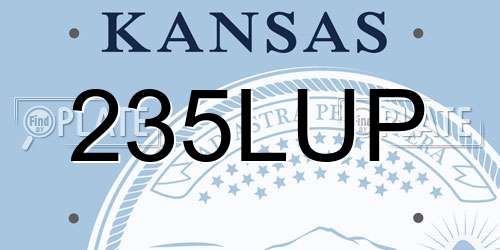 235LUP Kansas License Plate