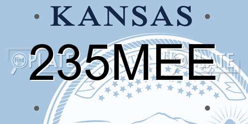 235MEE Kansas License Plate