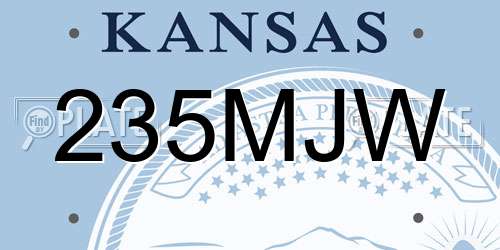 235MJW Kansas License Plate