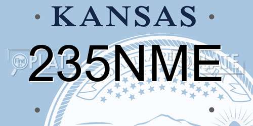 235NME Kansas License Plate