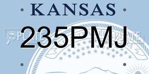 235PMJ Kansas License Plate