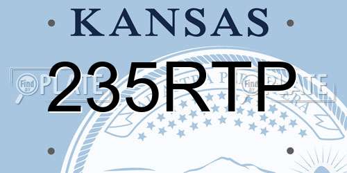 235RTP Kansas License Plate
