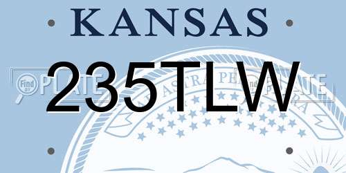 235TLW Kansas License Plate