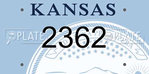 2362 Kansas License Plate