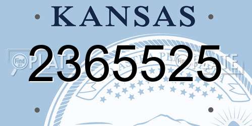 2365525 Kansas License Plate