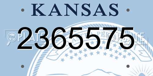 2365575 Kansas License Plate