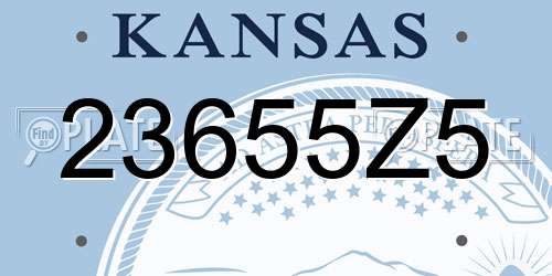 23655Z5 Kansas License Plate