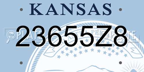 23655Z8 Kansas License Plate