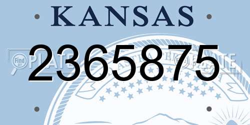 2365875 Kansas License Plate