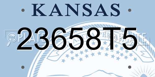 23658T5 Kansas License Plate