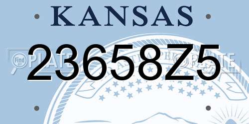 23658Z5 Kansas License Plate