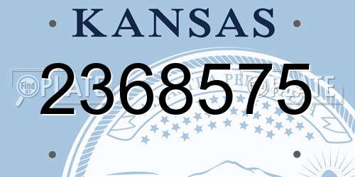 2368575 Kansas License Plate