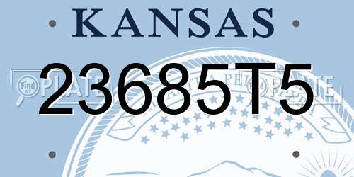 23685T5 Kansas License Plate