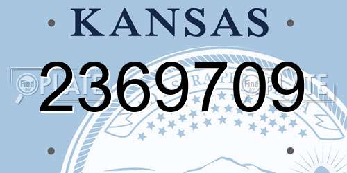 2369709 Kansas License Plate