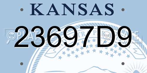 23697D9 Kansas License Plate