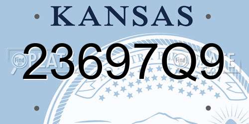 23697Q9 Kansas License Plate