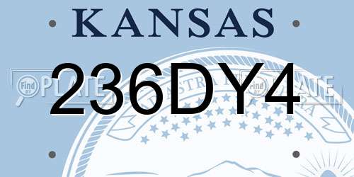 236DY4 Kansas License Plate