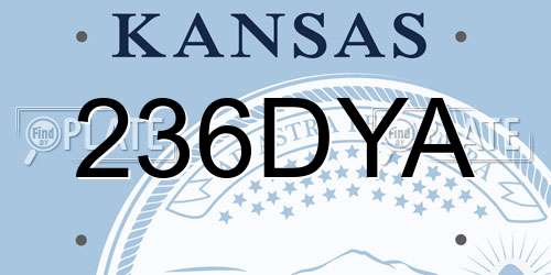 236DYA Kansas License Plate