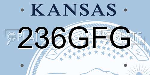 236GFG Kansas License Plate