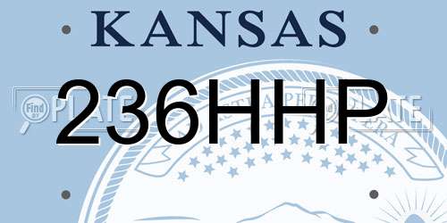 236HHP Kansas License Plate
