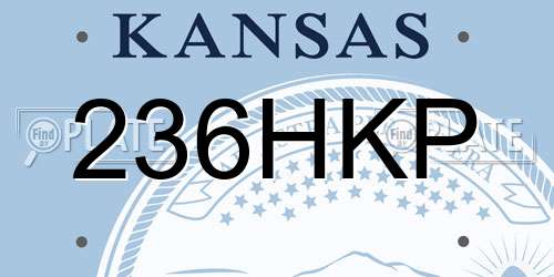 236HKP Kansas License Plate