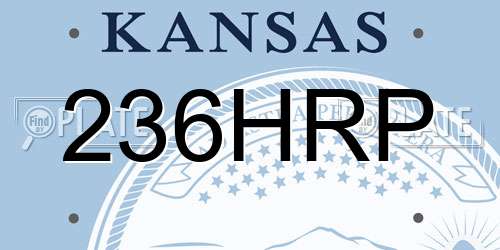236HRP Kansas License Plate