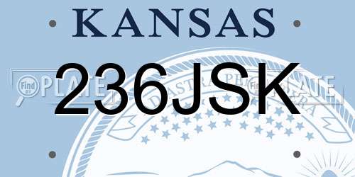 236JSK Kansas License Plate