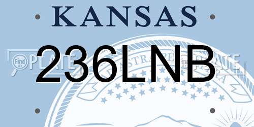 236LNB Kansas License Plate