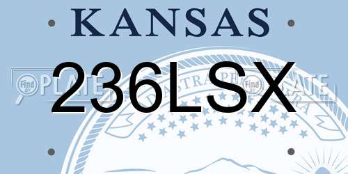 236LSX Kansas License Plate