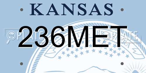 236MET Kansas License Plate