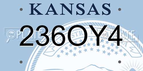 236OY4 Kansas License Plate