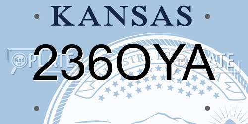 236OYA Kansas License Plate