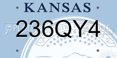 236QY4 Kansas License Plate