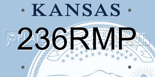 236RMP Kansas License Plate