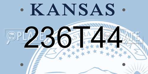 236T44 Kansas License Plate