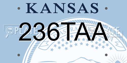236TAA Kansas License Plate