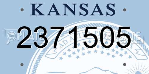 2371505 Kansas License Plate