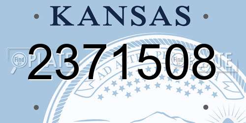 2371508 Kansas License Plate