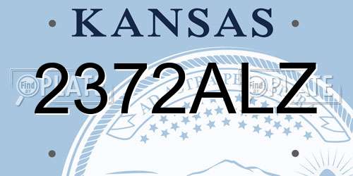 2372ALZ Kansas License Plate