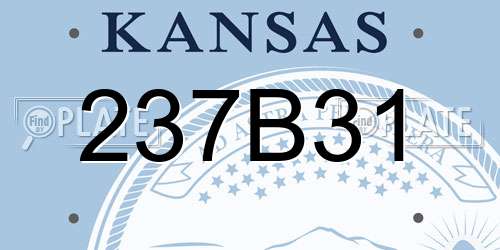 237B31 Kansas License Plate