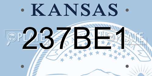 237BE1 Kansas License Plate
