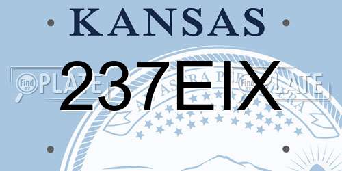 237EIX Kansas License Plate