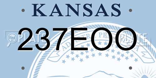 237EOO Kansas License Plate